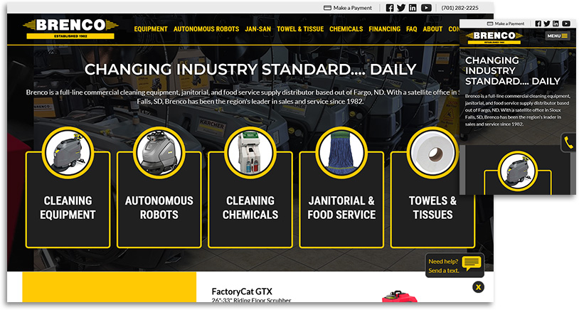 Brenco website design | Ecliptic Technologies, Inc.